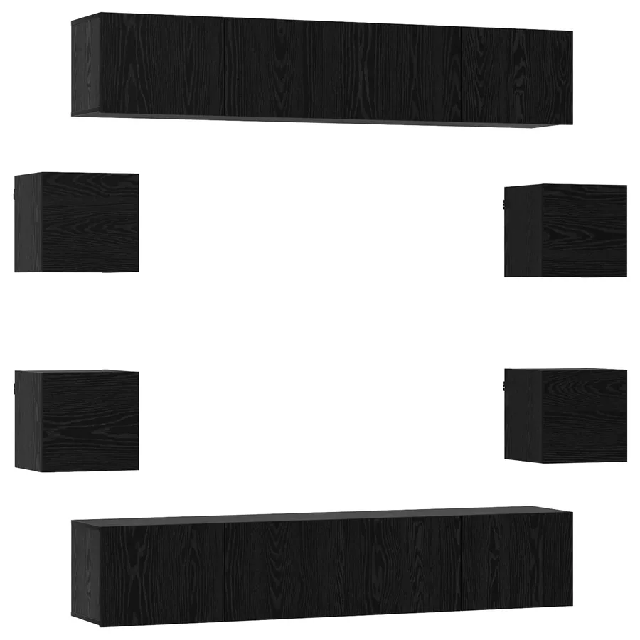 Ensemble meuble TV 8 pcs 80 x 30 x 30 cm Chêne noir - 2