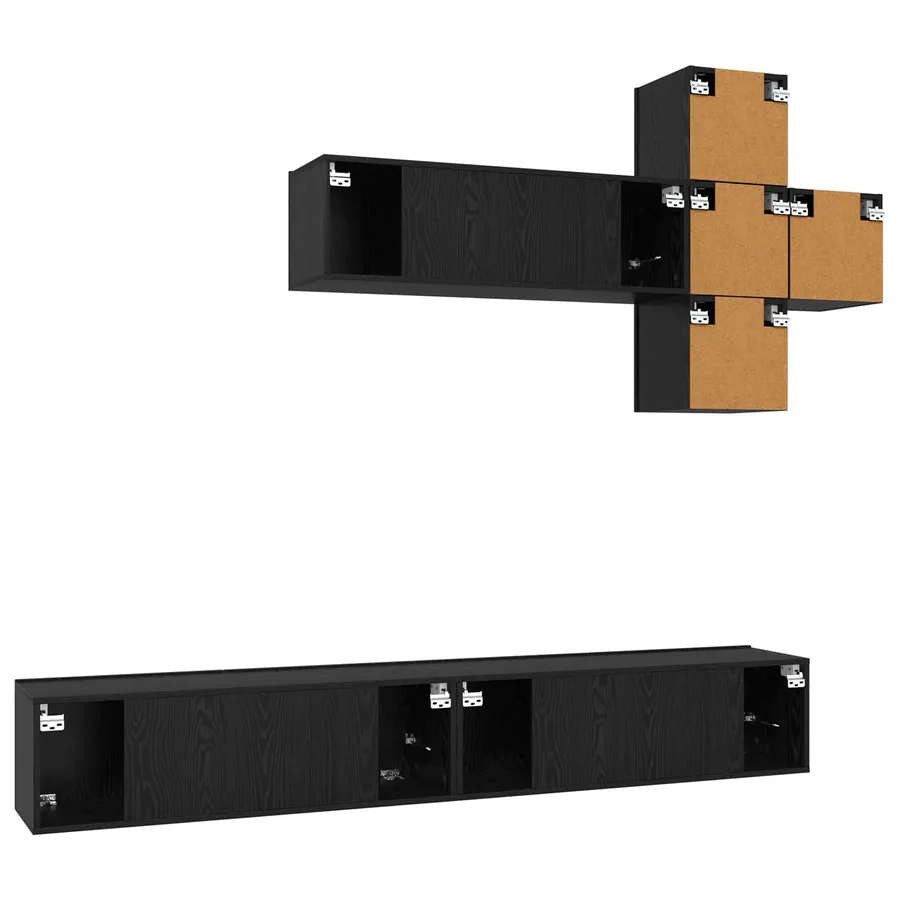 Ensemble meuble TV 7 pcs Chêne noir Bois d'ingénierie - 6