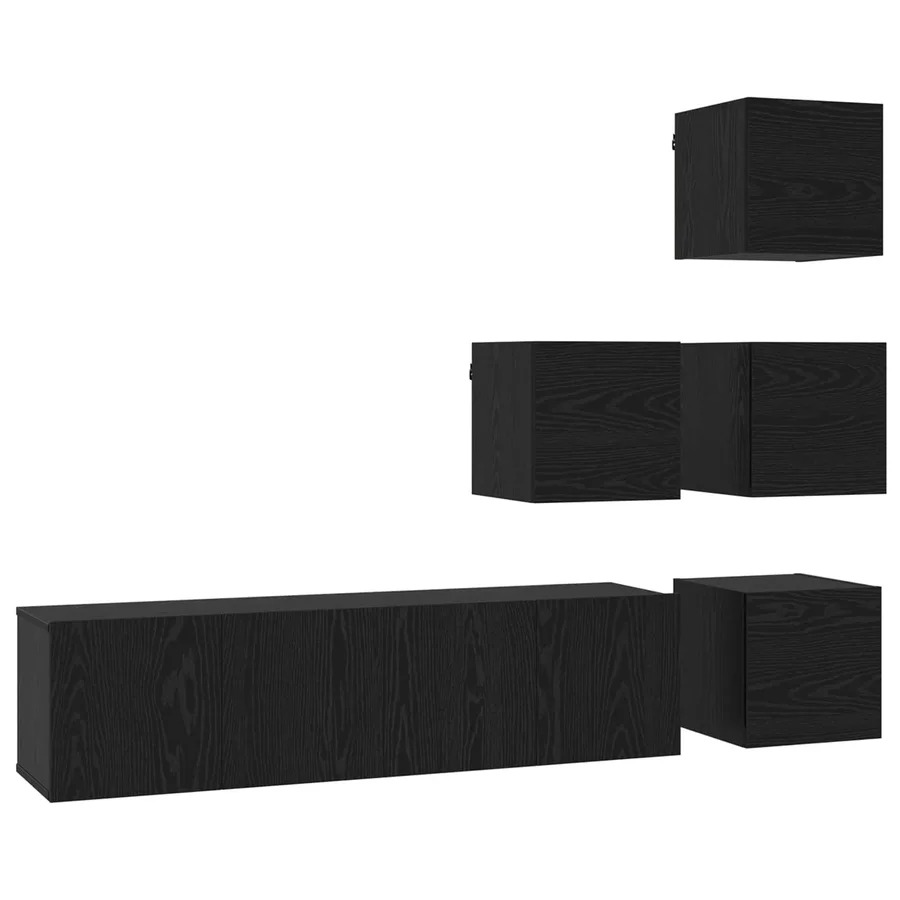 Ensemble meuble TV 6 pcs 60 x 30 x 30 cm Chêne noir - 2