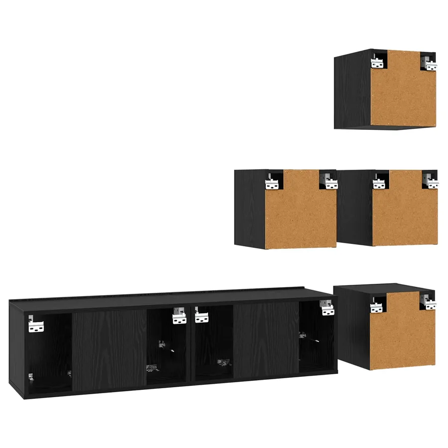 Ensemble meuble TV 6 pcs 60 x 30 x 30 cm Chêne noir - 6