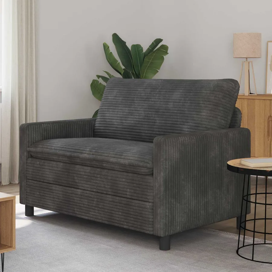 Canapé Gris foncé 126 x 81 x 87,5 cm Polyester