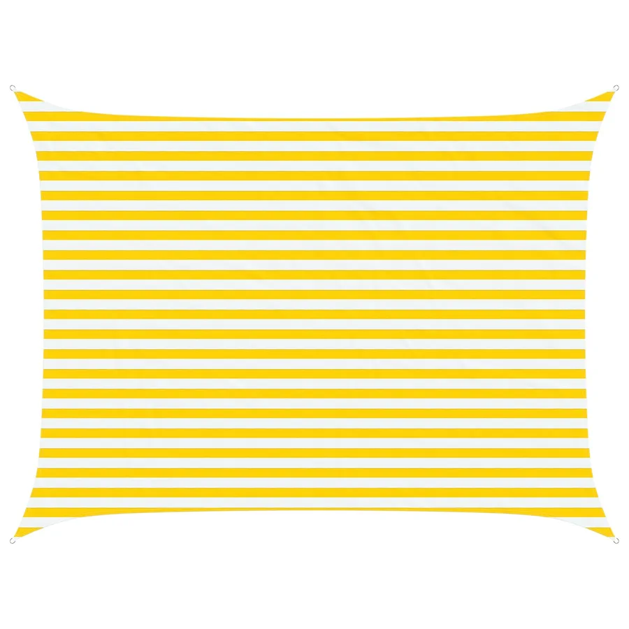 Voile d'ombre Jaune et blanc 4 × 3 m 100 % polyester Oxford - 2