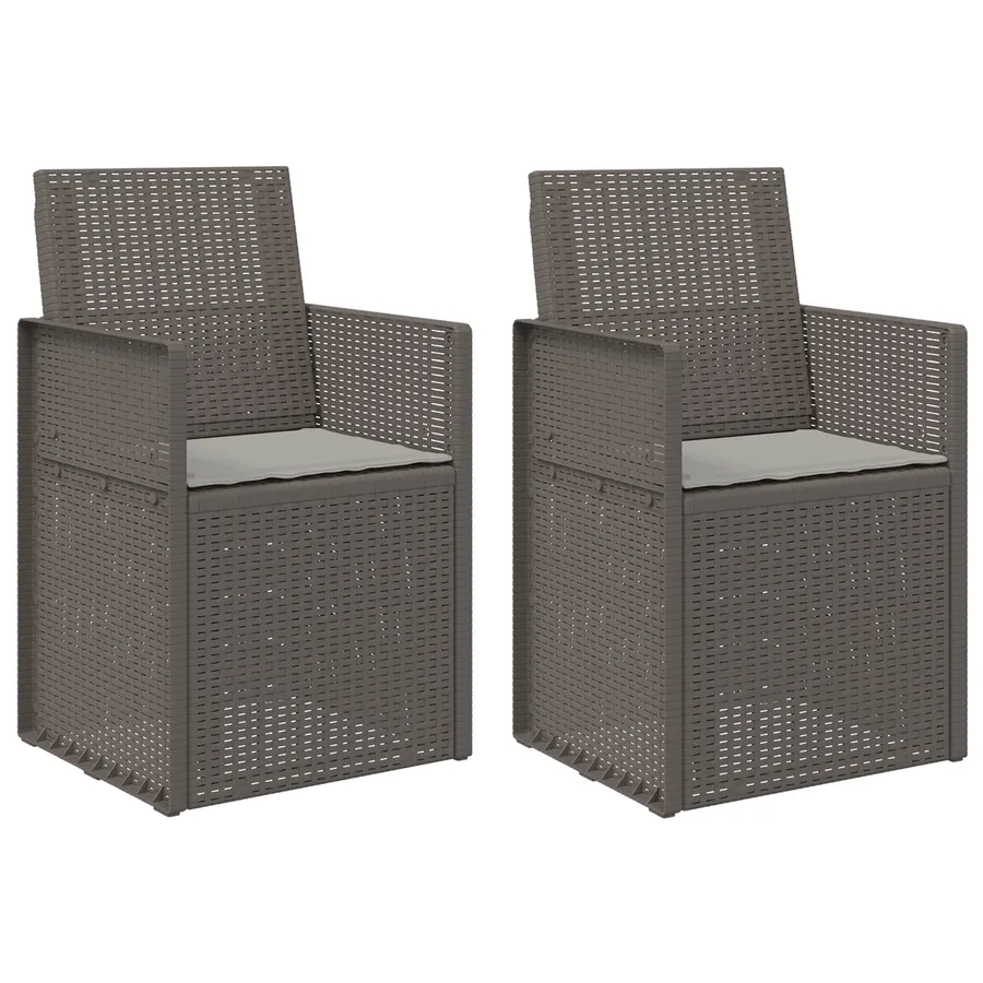 Chaises de jardin salle à manger 2 pcs Gris clair PP - 2