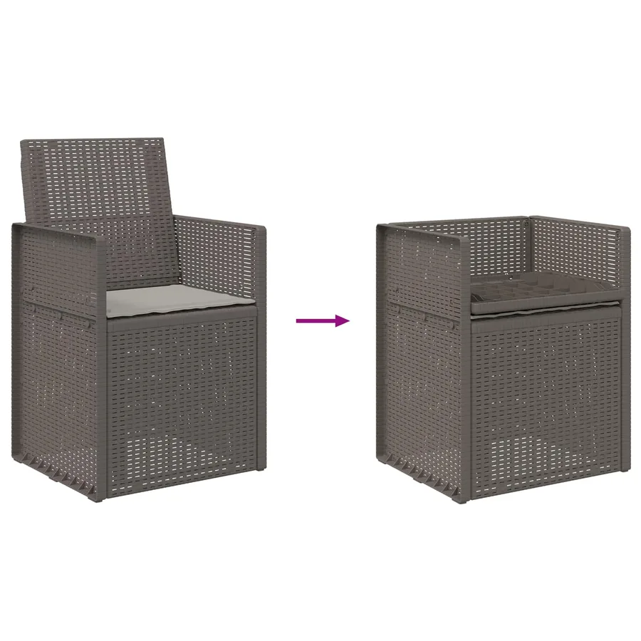 Chaises de jardin salle à manger 2 pcs Gris clair PP - 9