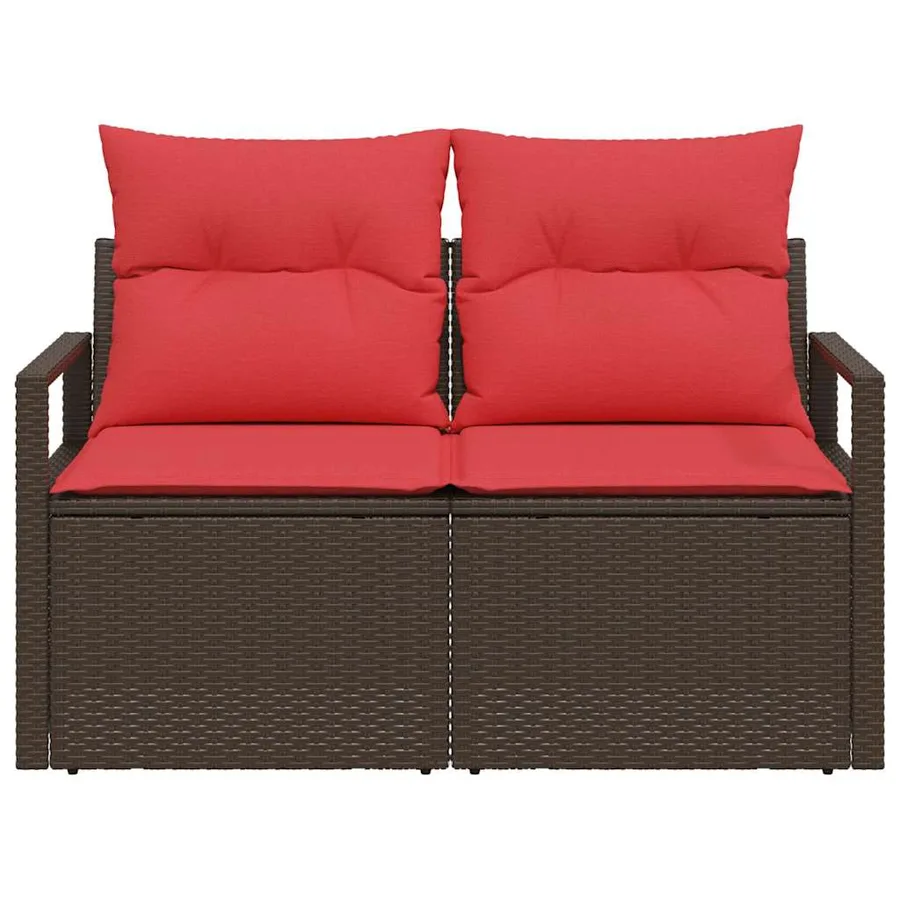 Canapé de jardin avec coussin 120 x 62 x 69 cm polyrotin - 5