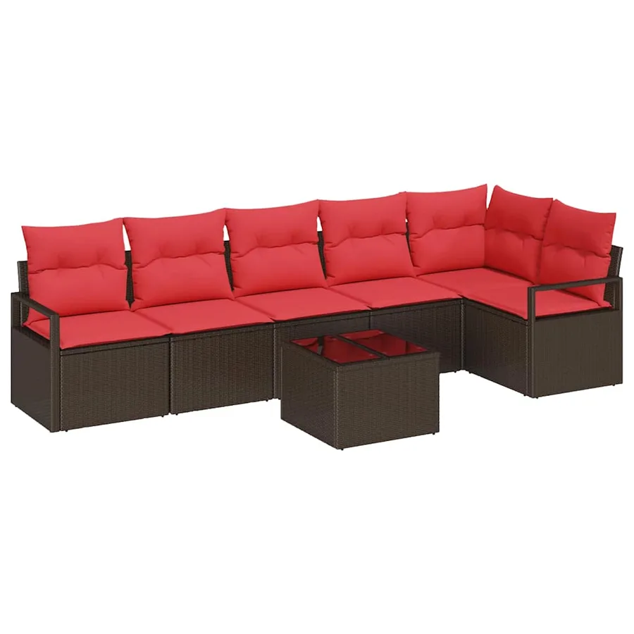 Ensemble de Canapés 7 pcs Marron polyrotin - 2