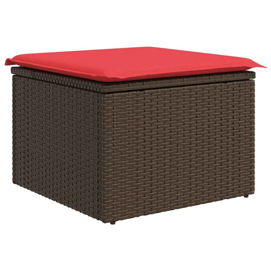 Ensemble de Canapés avec coussin 5 pcs Marron polyrotin - 6