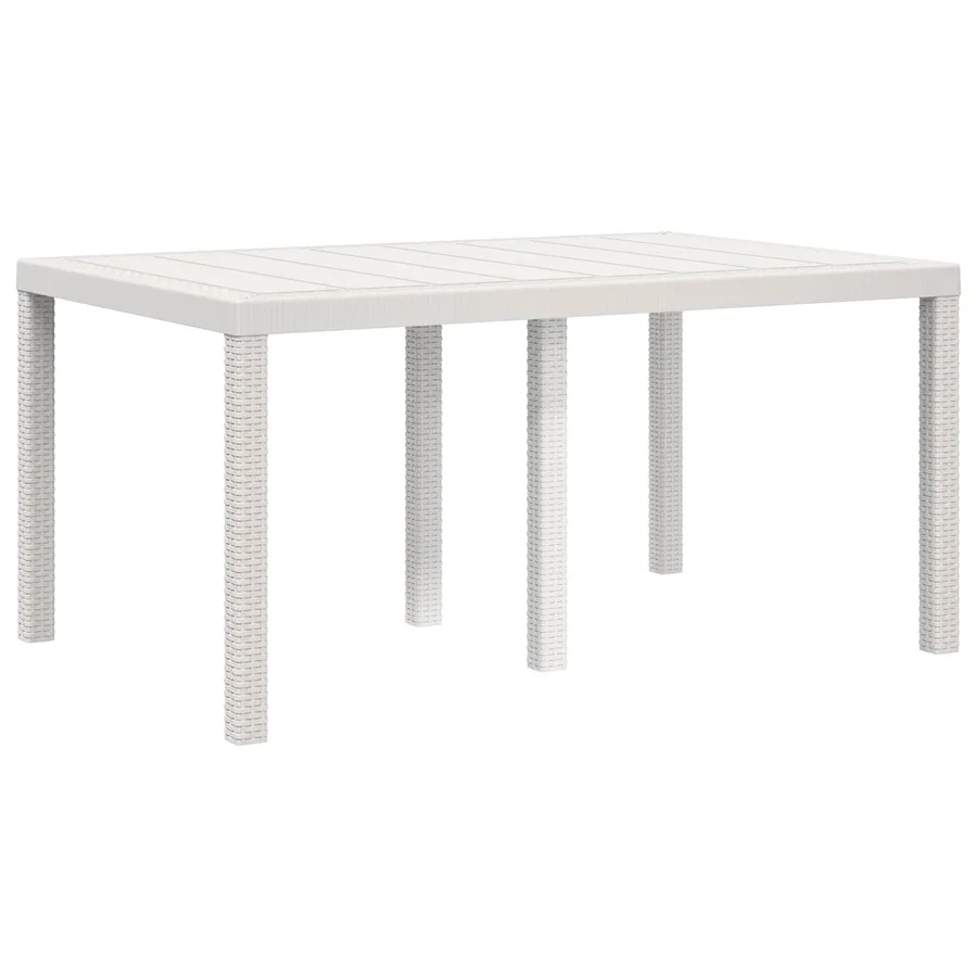 Ensemble de salle à manger pour jardin 5 pcs Blanc et crème PP - 6