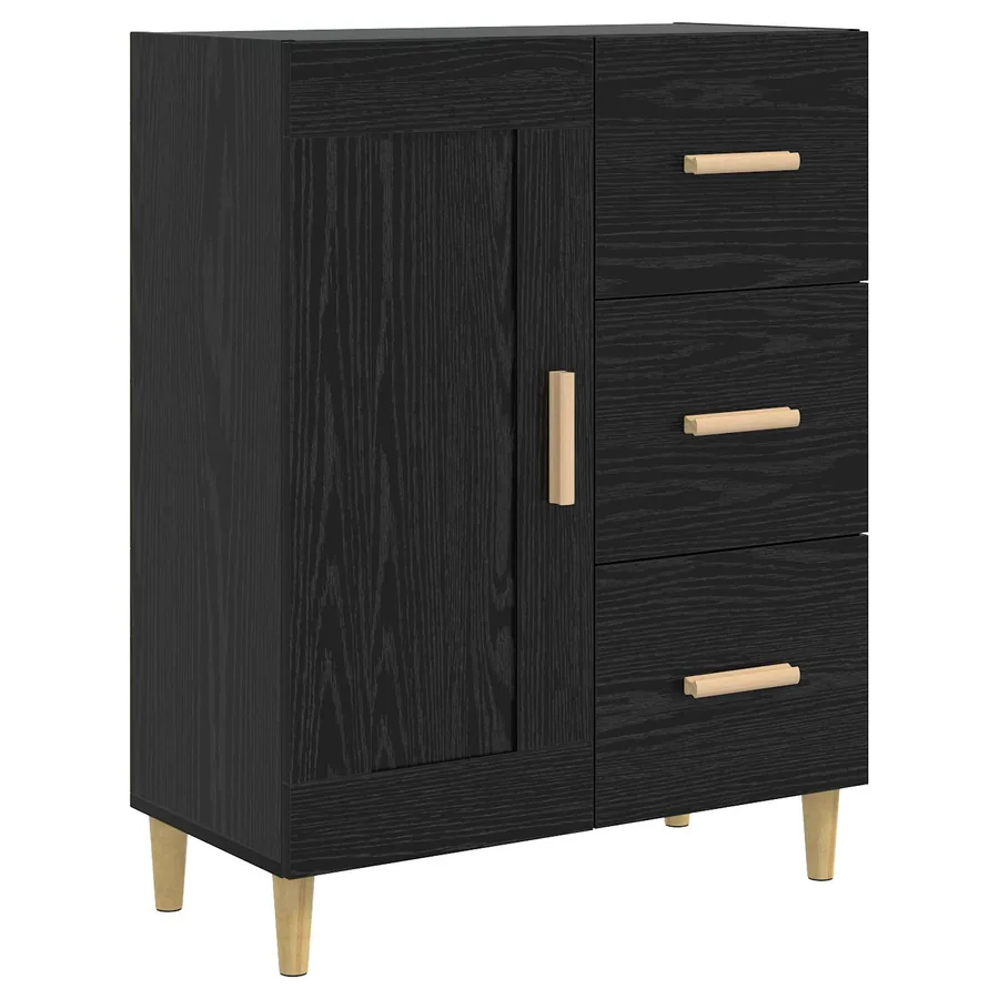 Buffet Chêne noir 69,5 x 34 x 90 cm Bois d'ingénierie