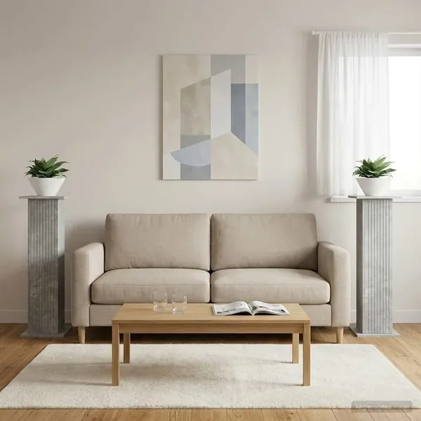 Support de Plante 2 pcs Gris béton 30,5 x 30 x 100,5 cm