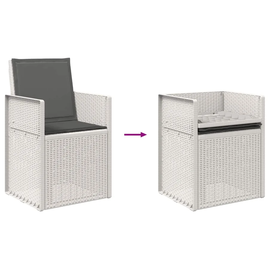 Ensemble de salle à manger pour jardin avec coussin 7 pcs PP - 9