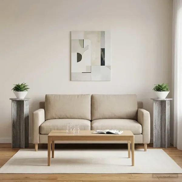 Support de Plante 2 pcs Sonoma gris Ø40 x 100 cm