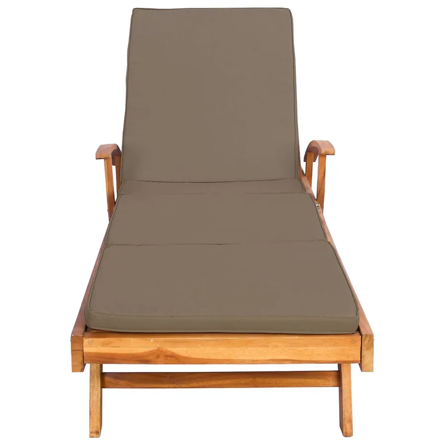 Chaise longue avec coussin 100% Polyester Teck Solide - 4