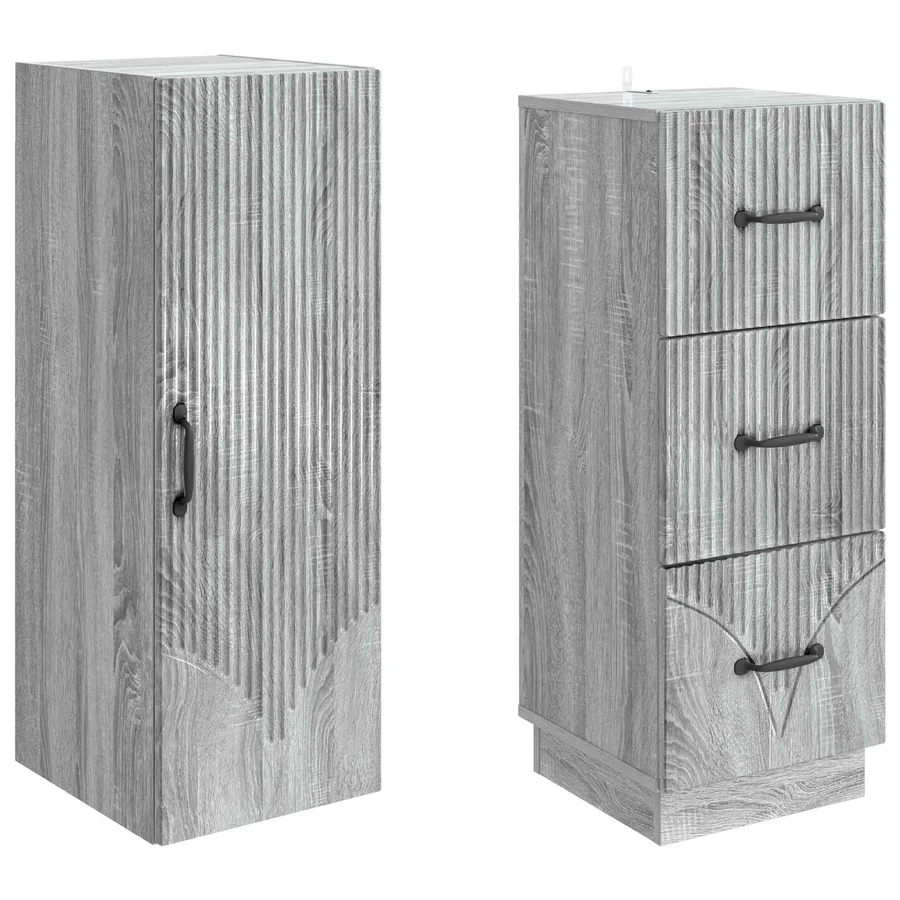 Ensemble de Meubles 2 pcs Sonoma gris 33 x 34,5 x 87 cm - 4