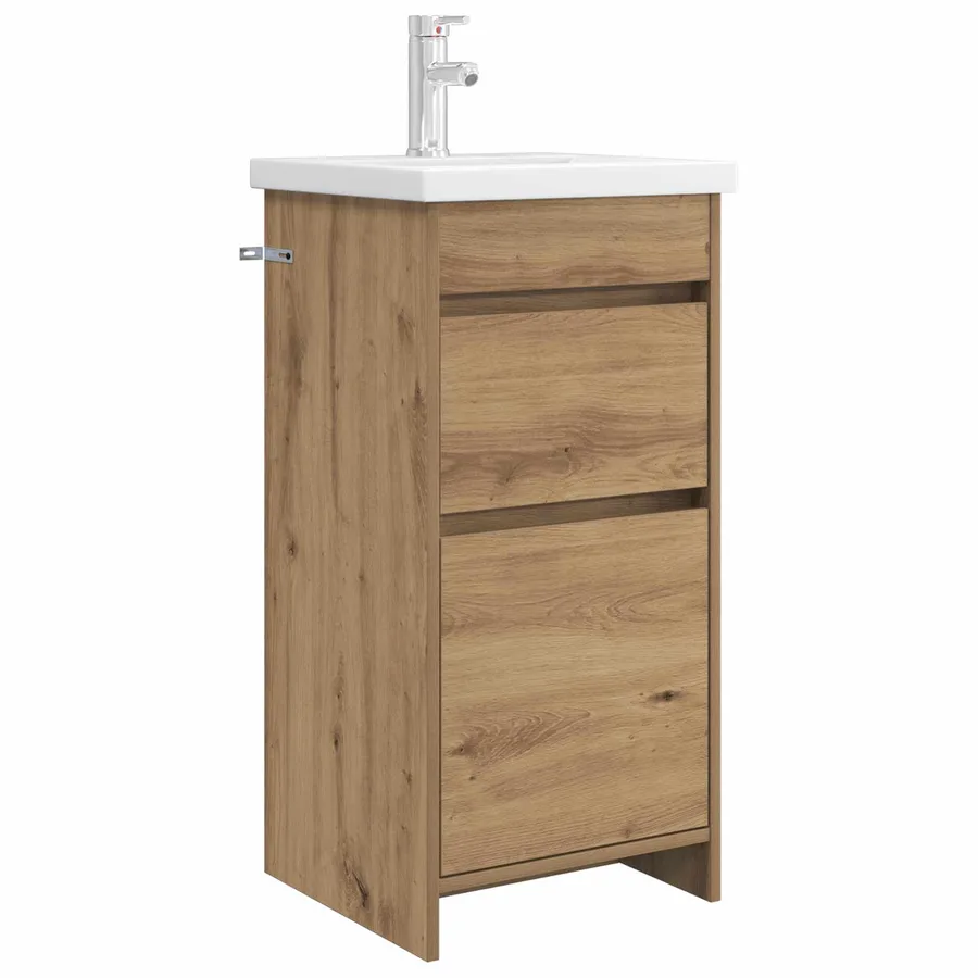 Meuble de salle de bain avec évier Chêne artisanal - 2