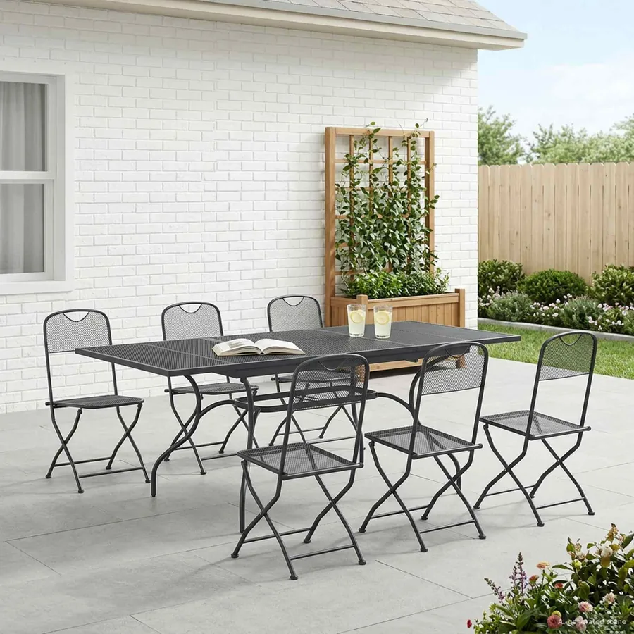 Ensemble de salle à manger pour jardin 7 pcs Anthracite