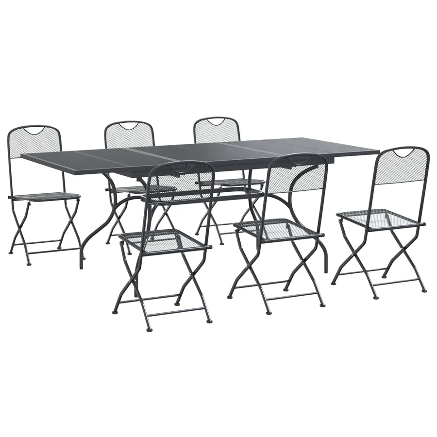 Ensemble de salle à manger pour jardin 7 pcs Anthracite - 2