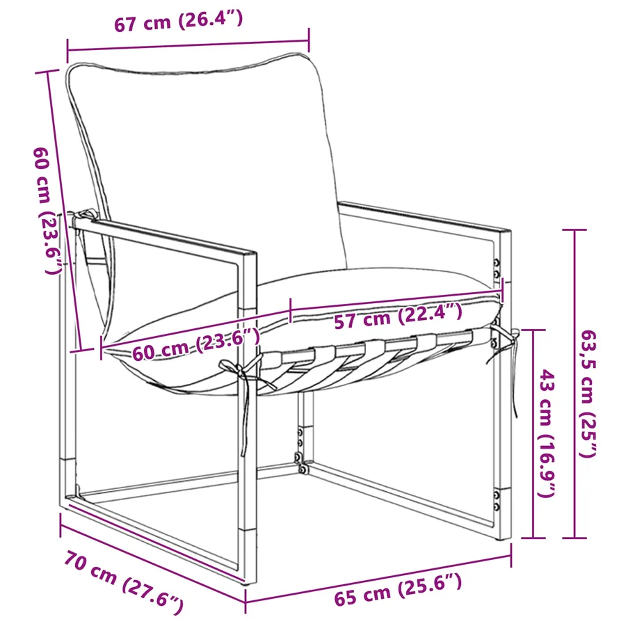 Ensemble de canapé de jardin 3 pcs Noir et anthracite Acier - 9