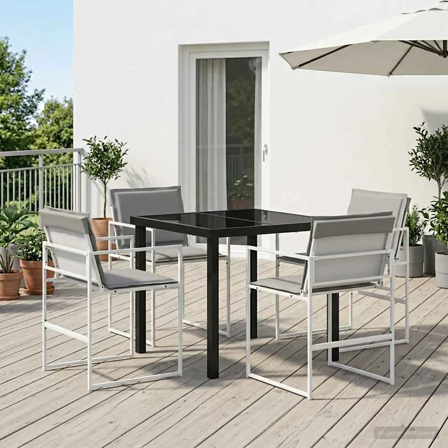 Ensemble de salle à manger pour jardin 5 pcs