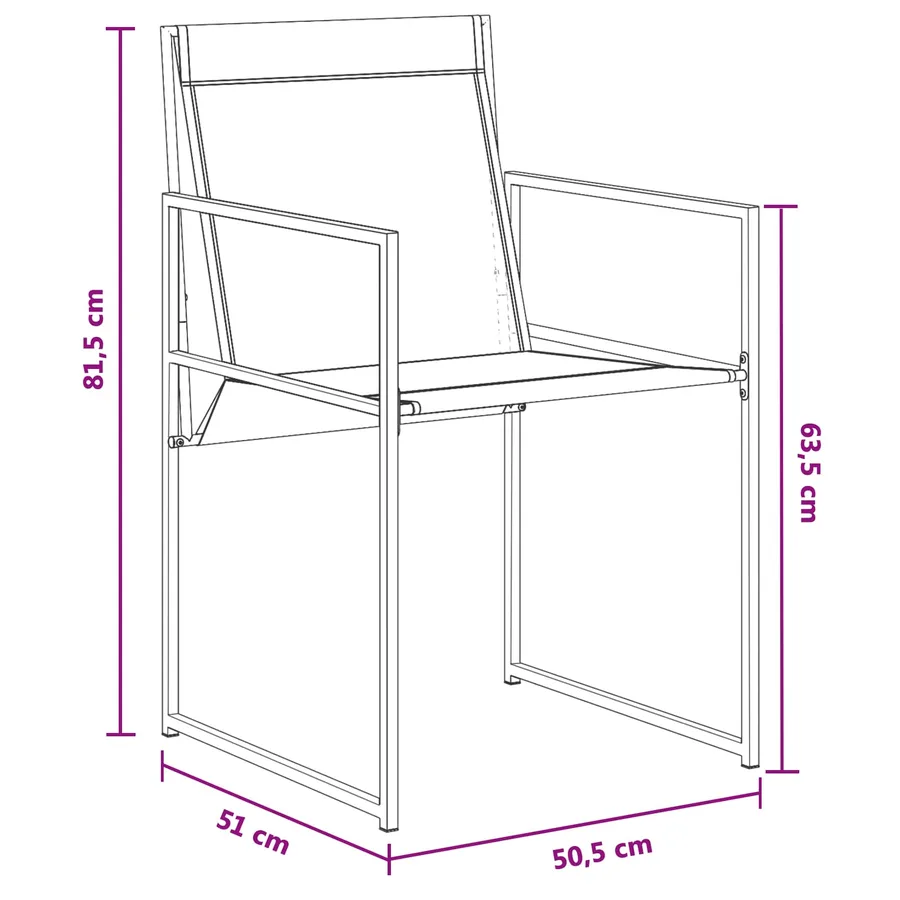Ensemble de salle à manger pour jardin 5 pcs Noir - 9