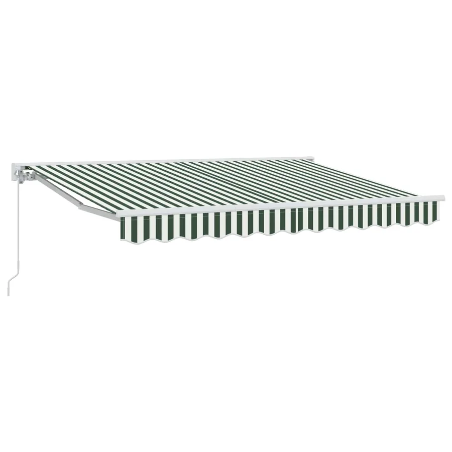 Auvent rétractable manuel Vert et blanc 3 x 2,5 m - 2