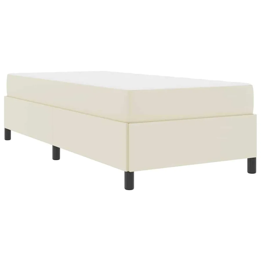 Cadre de lit avec matelas Crème 80 x 200 cm tissu - 6