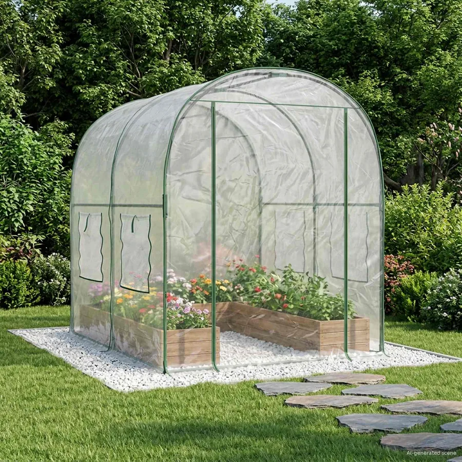Serre avec cadre 160 x 200 x 192,5 cm PVC Transparent