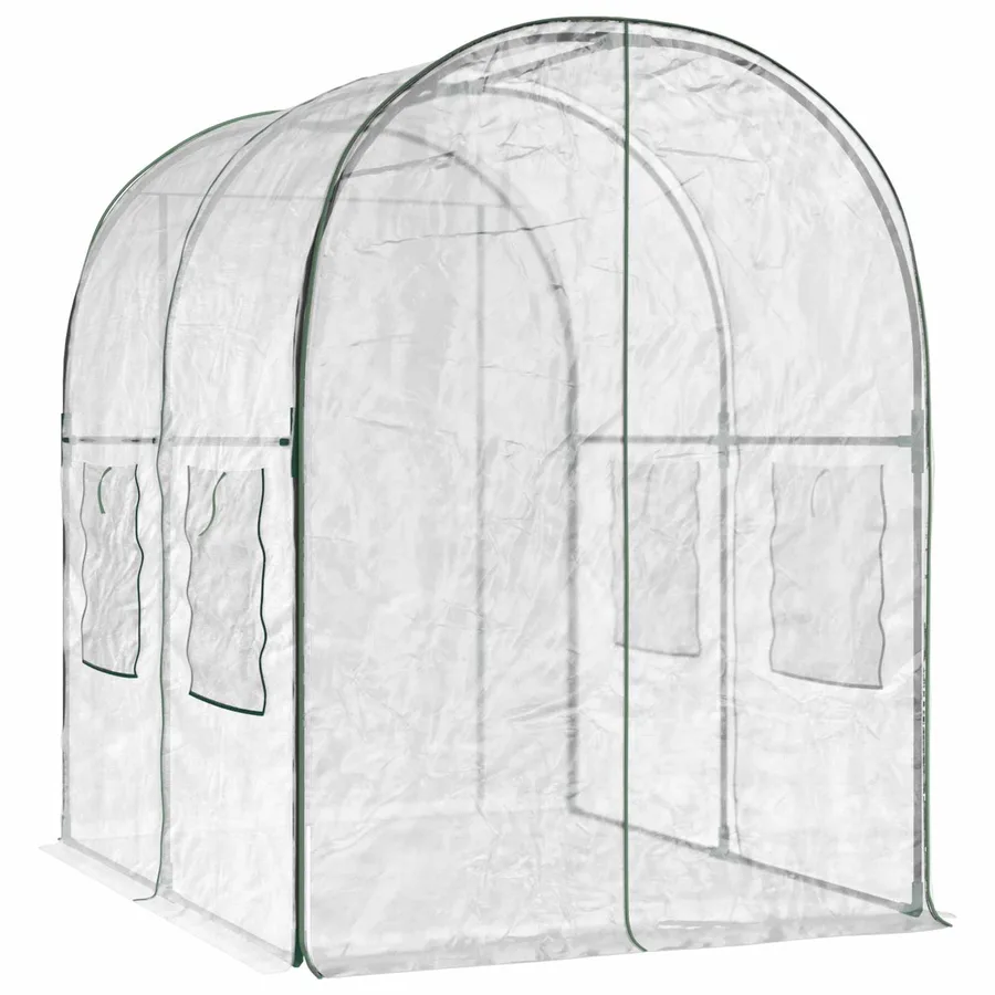 Serre avec cadre 160 x 200 x 192,5 cm PVC Transparent - 5