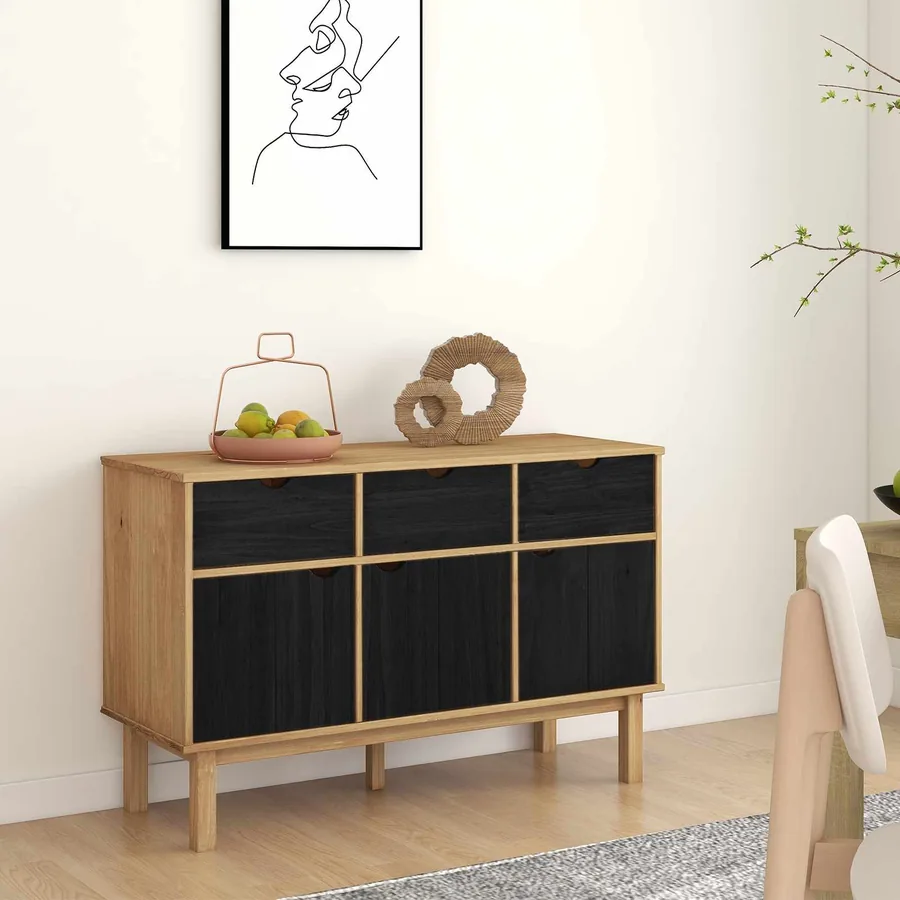 Buffet OTTA Marron et noir 114 x 43 x 73,5 cm