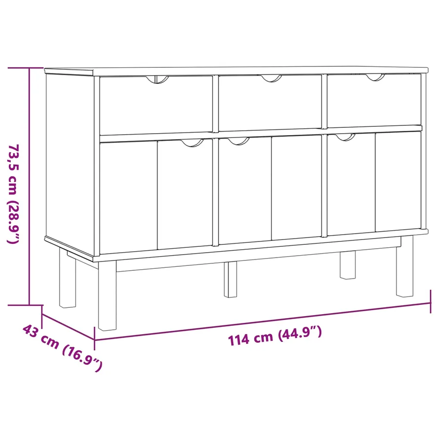 Buffet OTTA Marron et noir 114 x 43 x 73,5 cm - 6