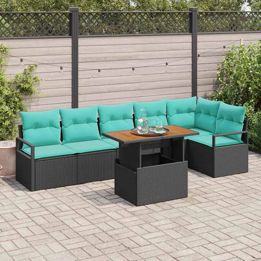 Ensemble de canapé de jardin 7 pc 6-Nombre de places