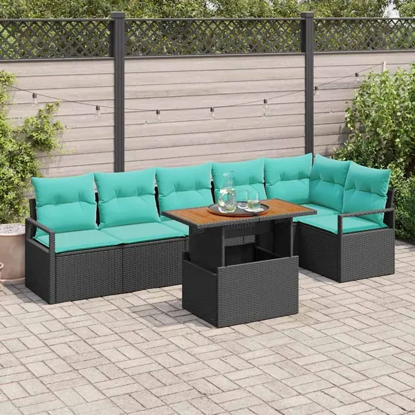 Ensemble de canapé de jardin 7 pc 6-Nombre de places