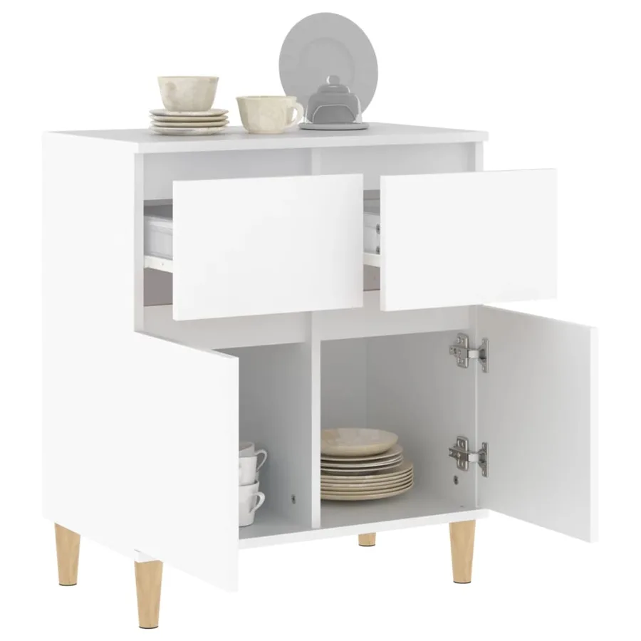 Buffet Blanc 60x35x70 cm Bois d'ingénierie - 5