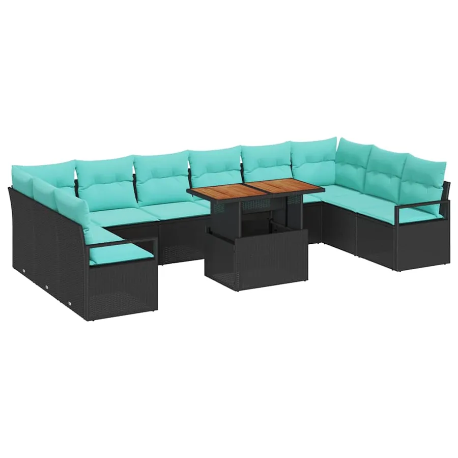 Ensemble de canapé de jardin 11 pc 10-Nombre de places - 2