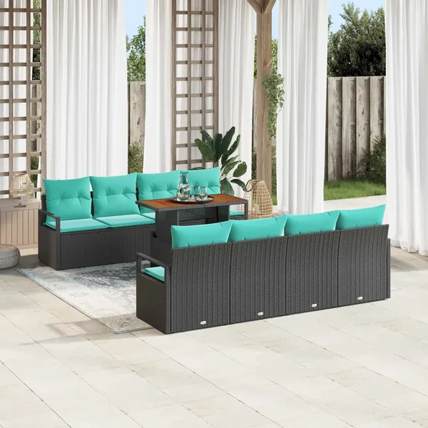 Ensemble de canapé de jardin 9 pc 8-Nombre de places