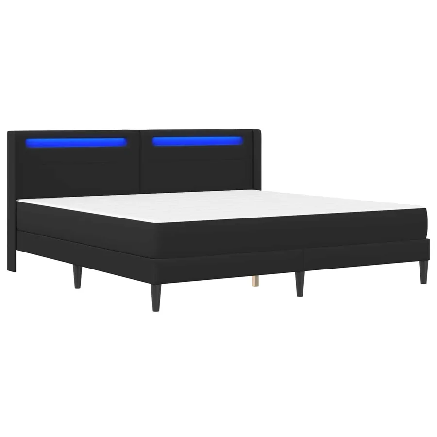 Cadre de lit avec matelas Noir 180 x 200 cm Simili cuir - 5