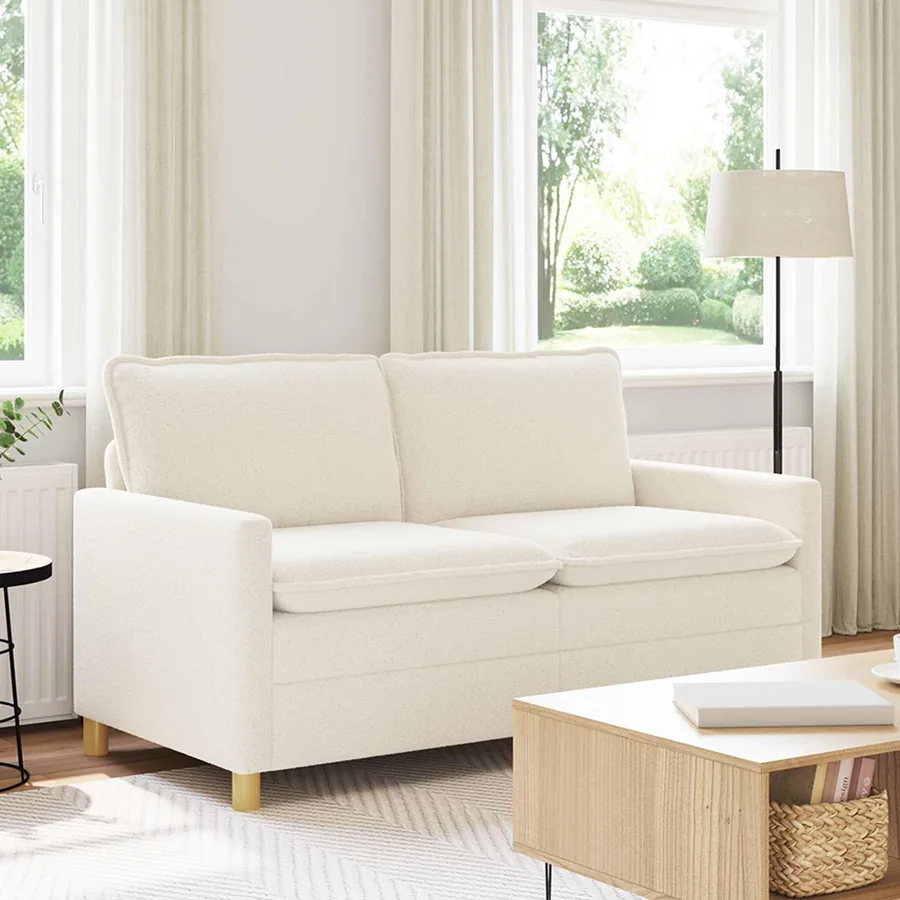 Canapé Crème 156 x 81 x 87,5 cm Tissu