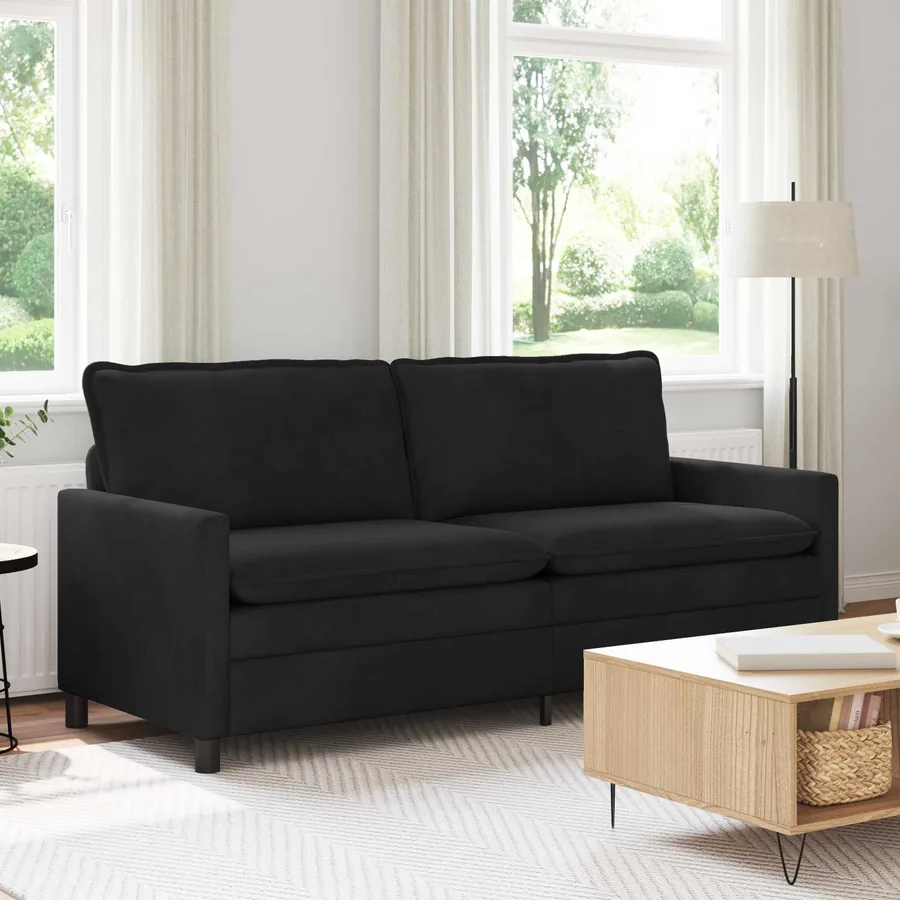 Canapé Noir 196 x 81 x 87,5 cm Velours