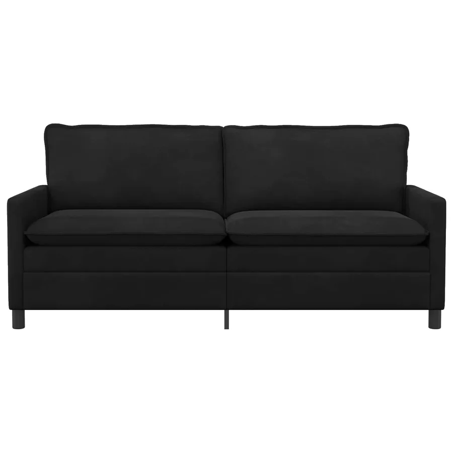 Canapé Noir 196 x 81 x 87,5 cm Velours - 3
