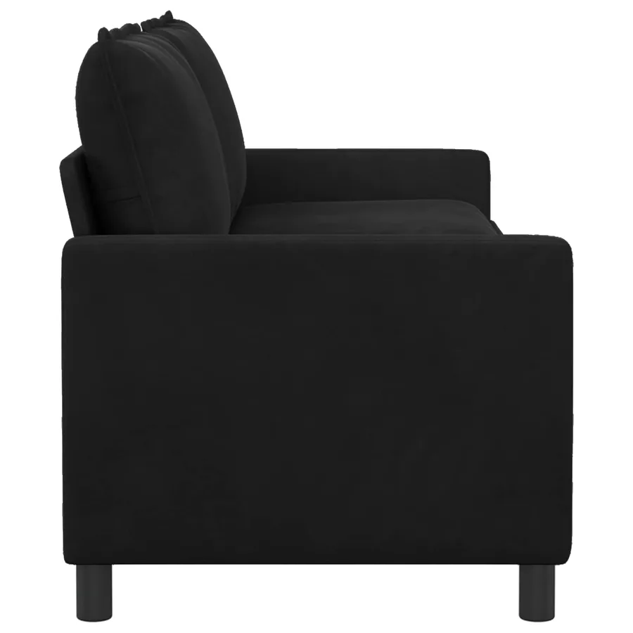 Canapé Noir 196 x 81 x 87,5 cm Velours - 4