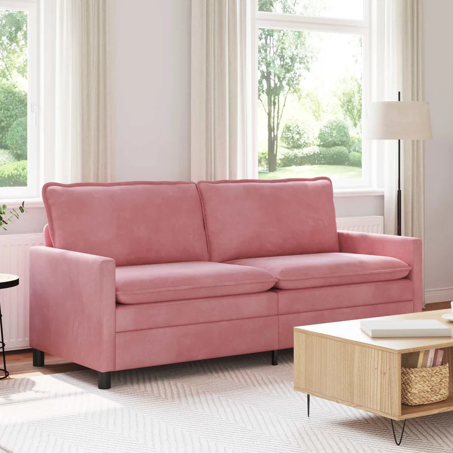 Canapé Rose 196 x 81 x 87,5 cm Velours