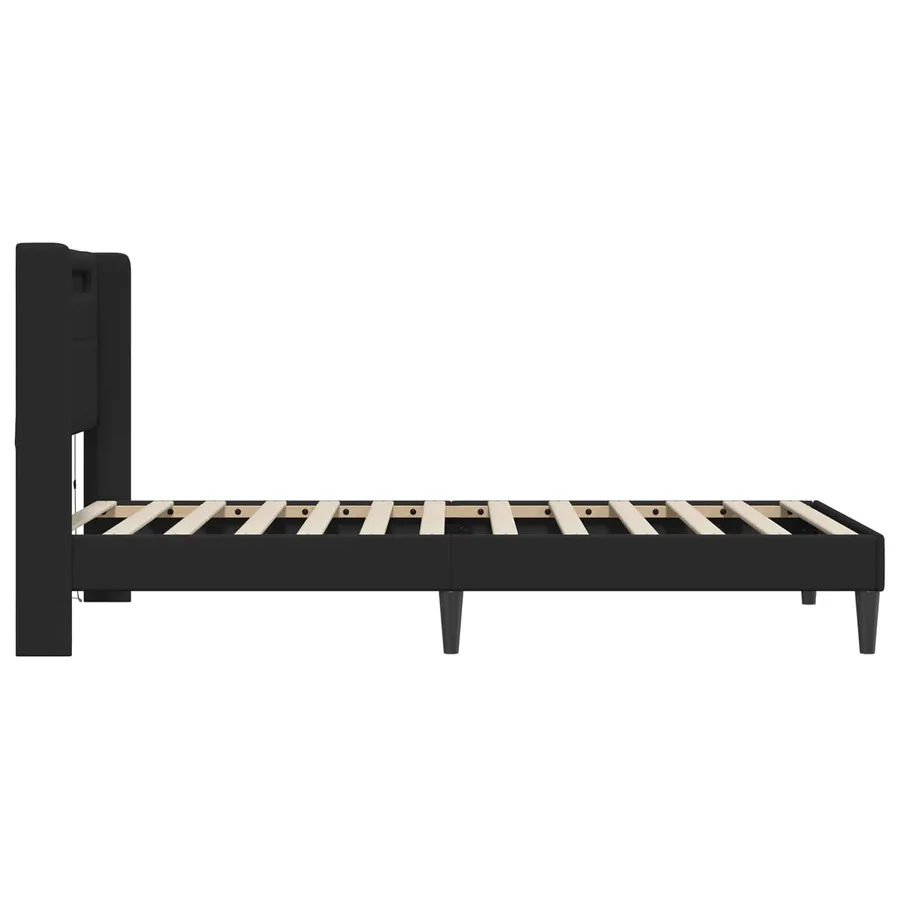 Cadre de lit avec bandes LED Noir 80 x 200 cm Simili cuir - 7