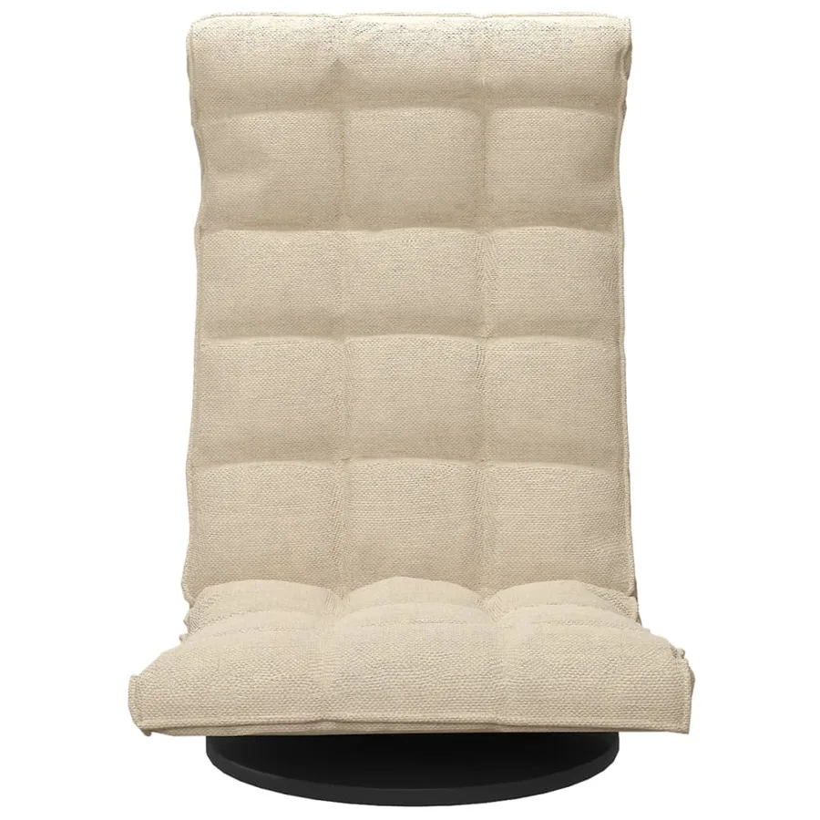 Chaise pivotante de sol Crème Tissu - 3