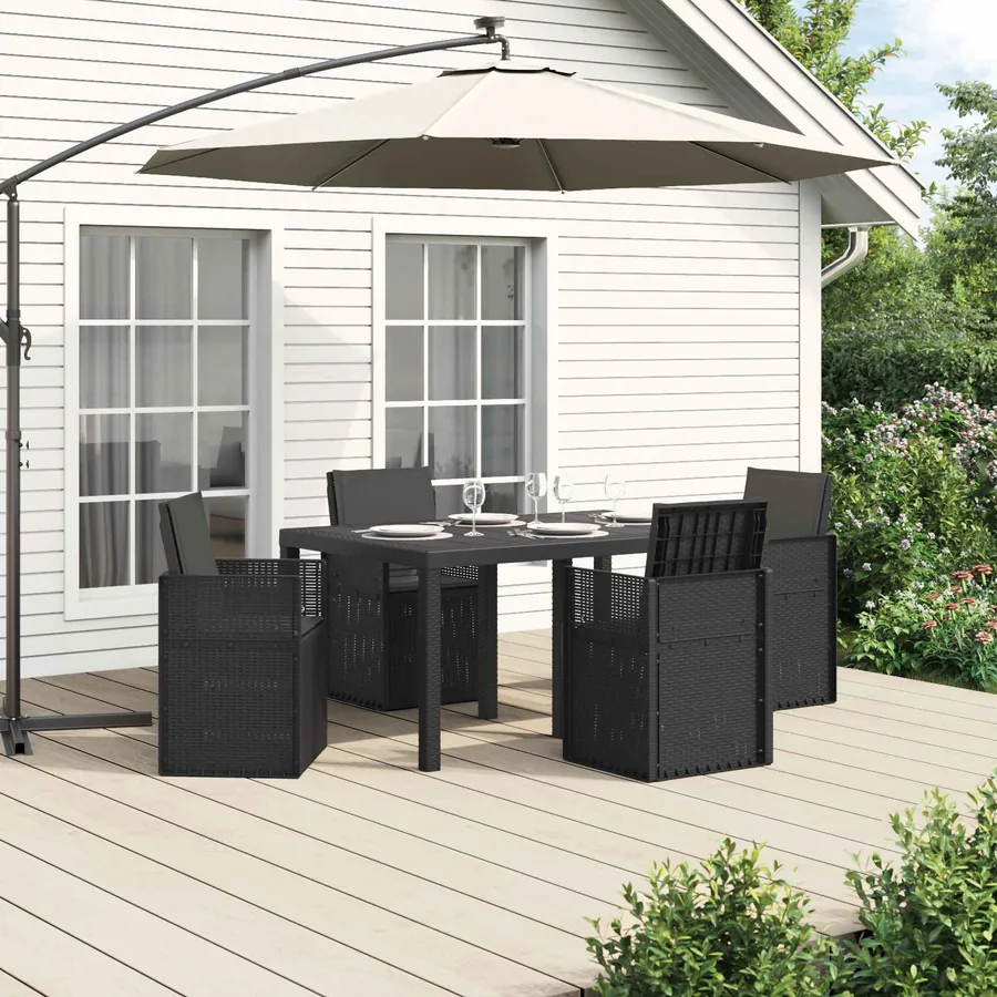 Ensemble de salle à manger pour jardin 5 pcs Anthracite PP
