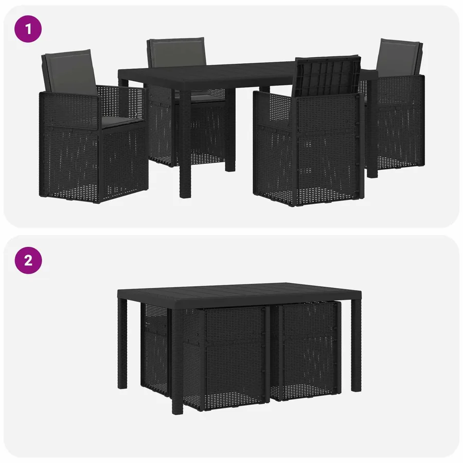 Ensemble de salle à manger pour jardin 5 pcs Anthracite PP - 10