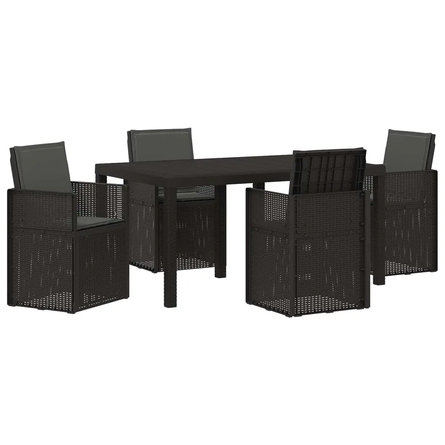 Ensemble de salle à manger pour jardin 5 pcs Anthracite PP - 2