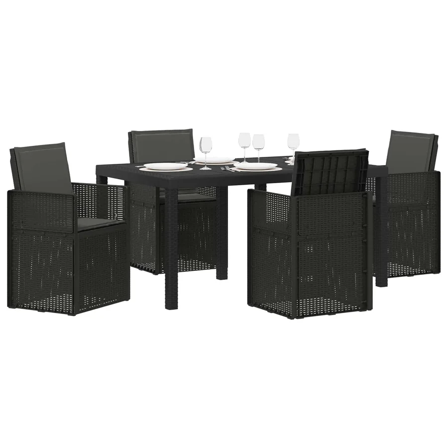 Ensemble de salle à manger pour jardin 5 pcs Anthracite PP - 3