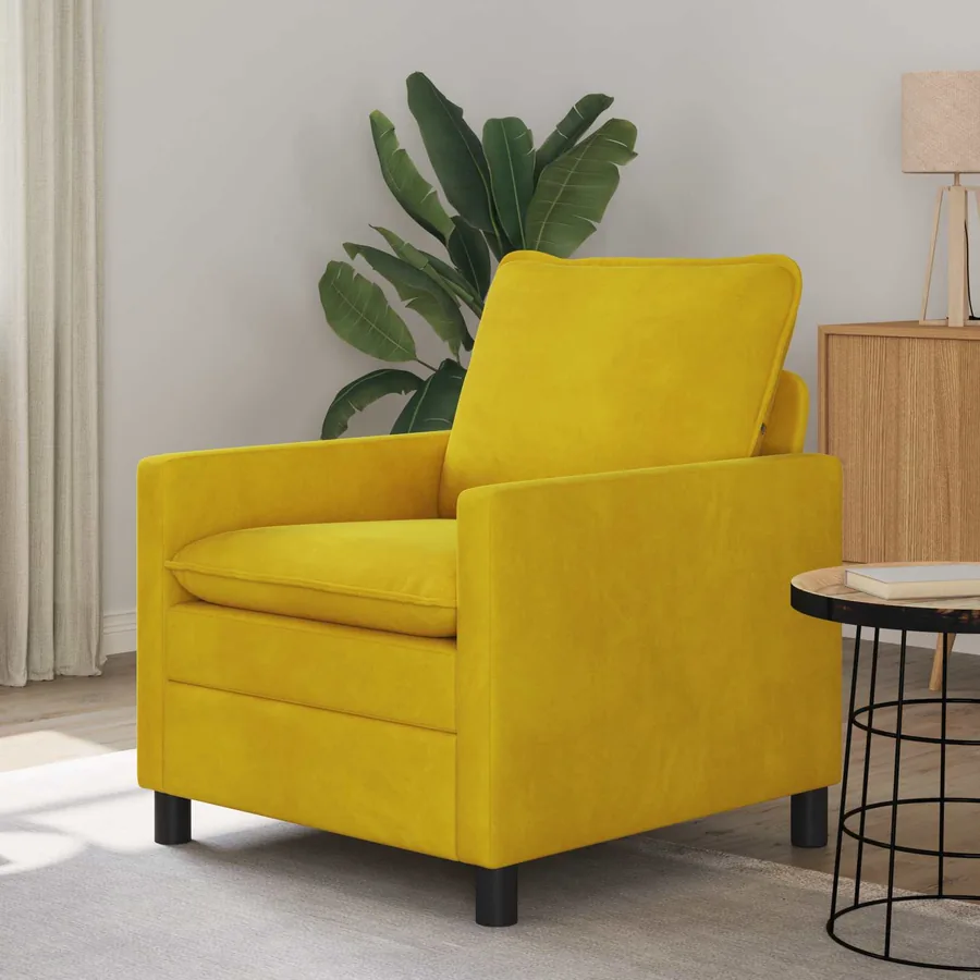 Canapé Jaune 76 x 81 x 87,5 cm Velours