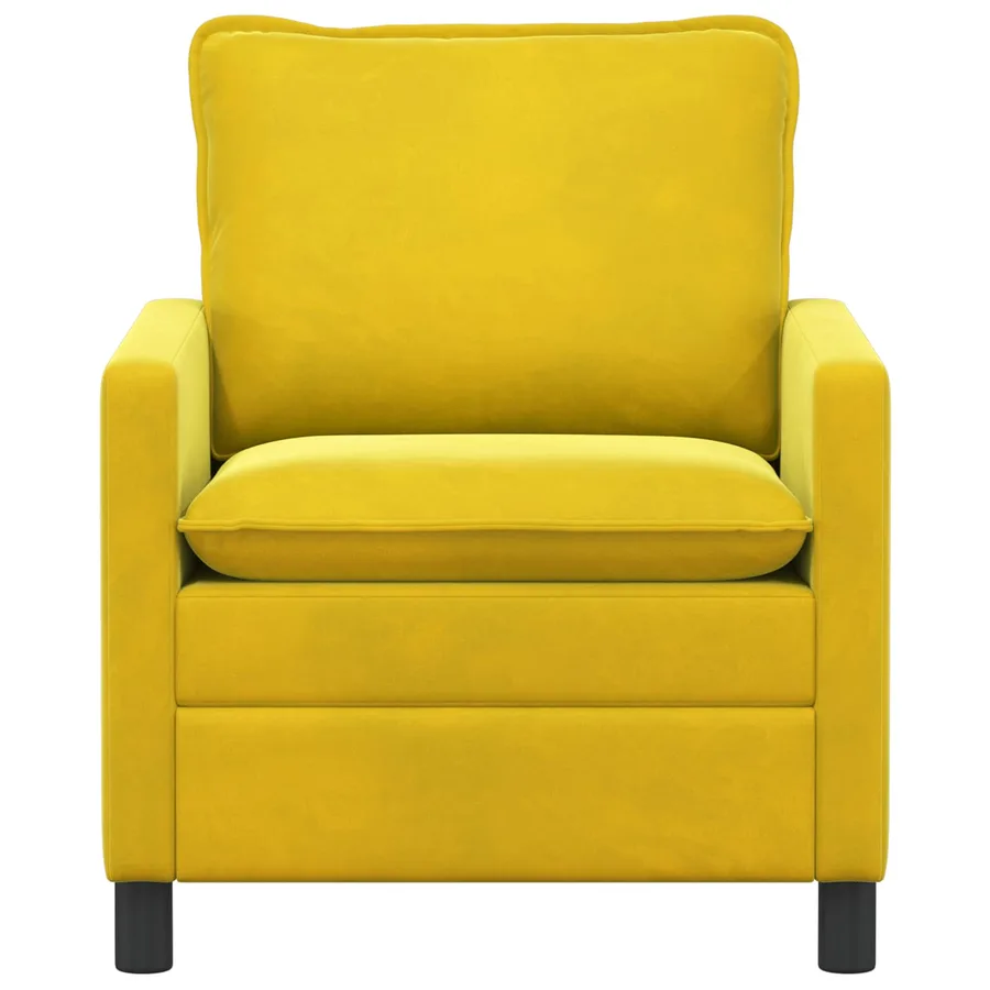 Canapé Jaune 76 x 81 x 87,5 cm Velours - 3