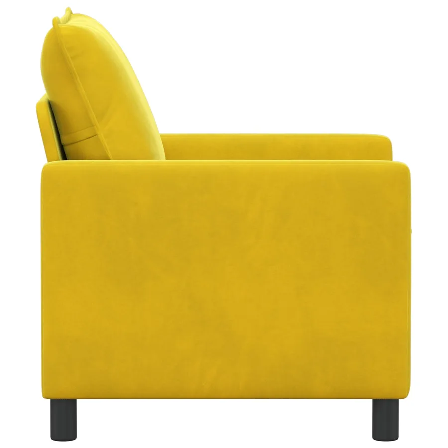 Canapé Jaune 76 x 81 x 87,5 cm Velours - 4